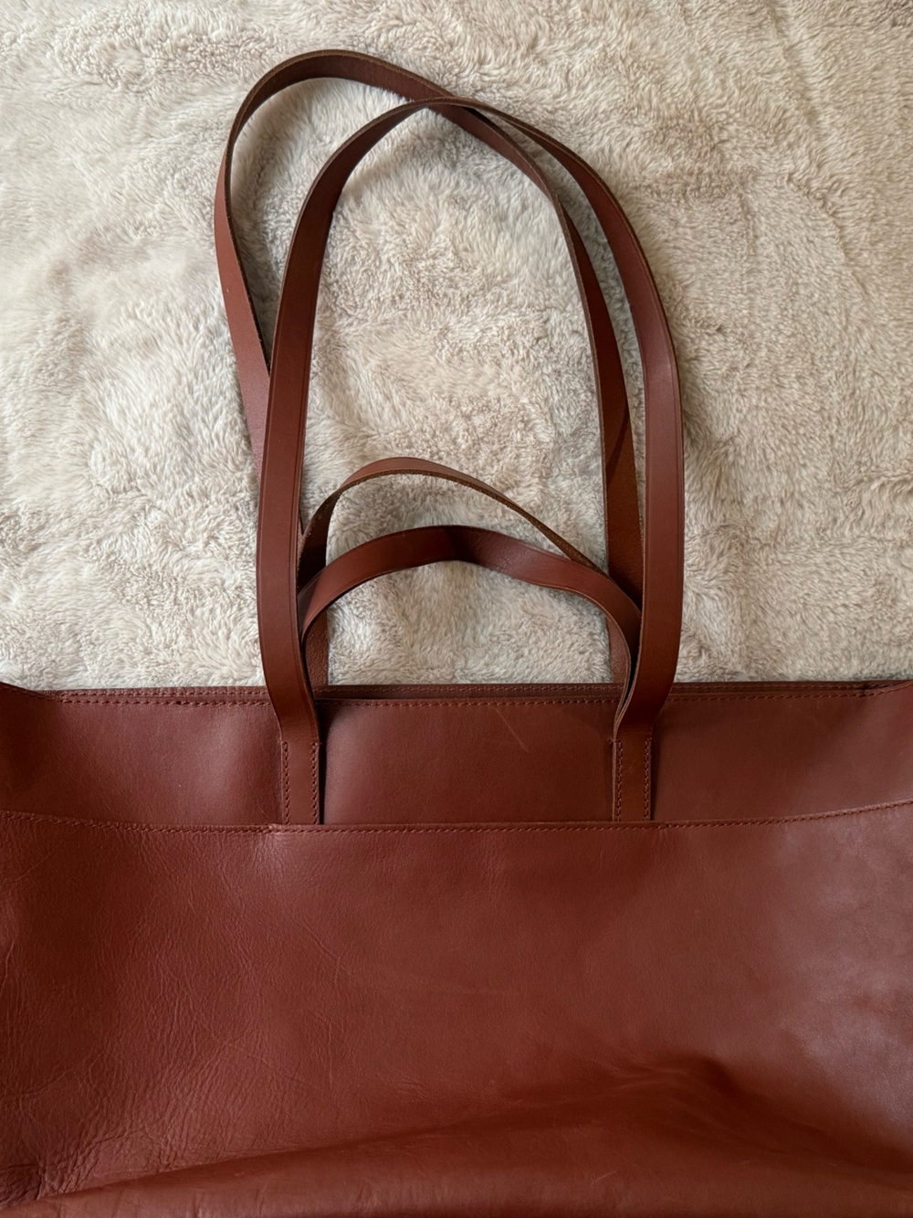 NWT Madewell The Zip-Top Essential Tote Leather Warm Cinnamon - Picture 6 of 14